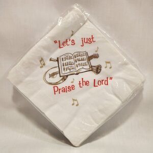 Vintage‎ Paper Napkins 20ct LET'S JUST PRAISE THE LORD Religious Easter